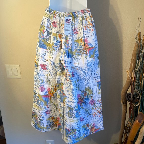 CMC Click NWT “Bicycle Pants” XS Cotton Wide Leg Cropped High Waist Made in USA - Picture 4 of 16